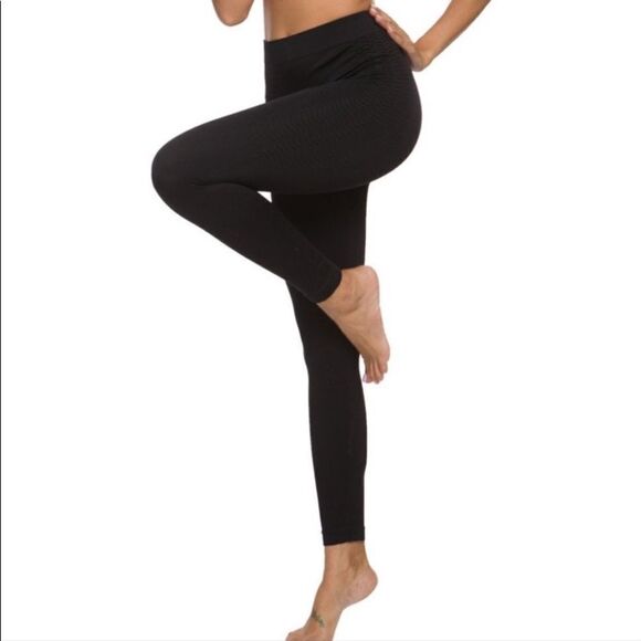 Lilia Compression Weight Loss Slimming High Waist 7/8 Leggings Black - Picture 4 of 16